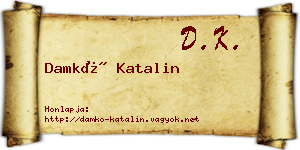 Damkó Katalin névjegykártya