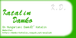 katalin damko business card